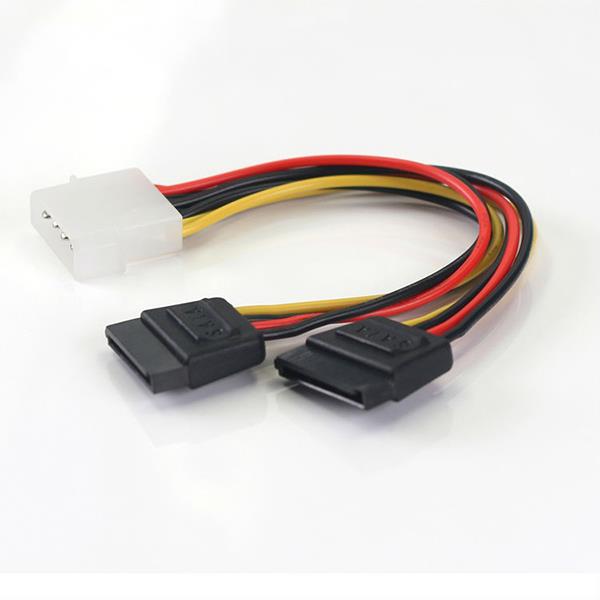 Molex 4-Pin ke Dual 15-Pin SATA Power Cable Y Cable