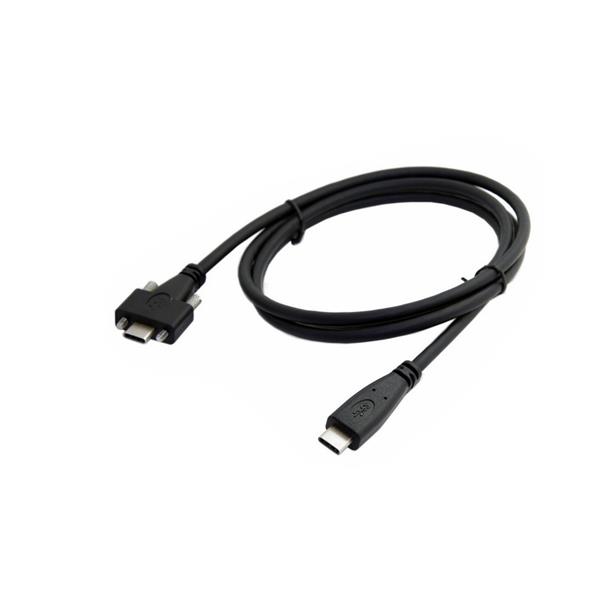 USB 3.1 C Male Dengan Penguncian Sekrup Ganda Ke Kabel C Male