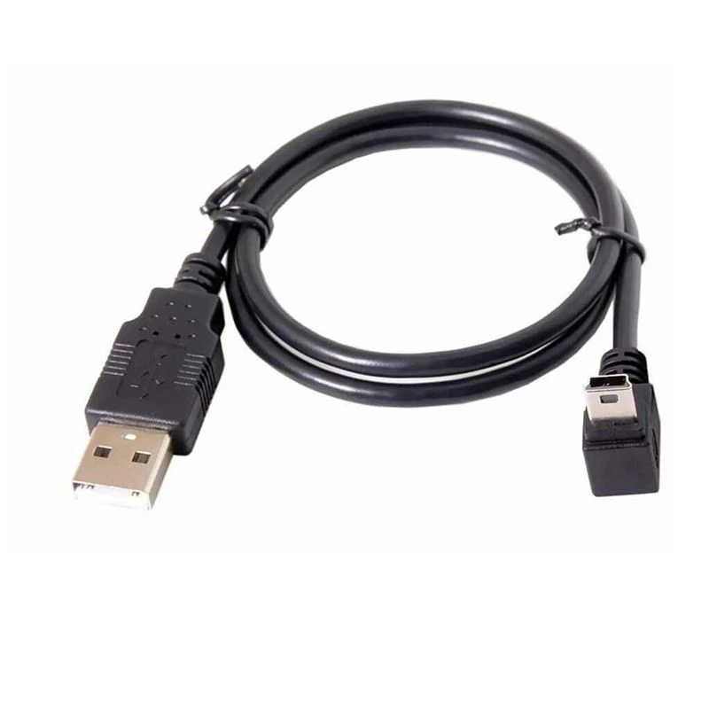 USB 2.0 A To Down Angle Mini USB 5 Pin Charger Data Cable