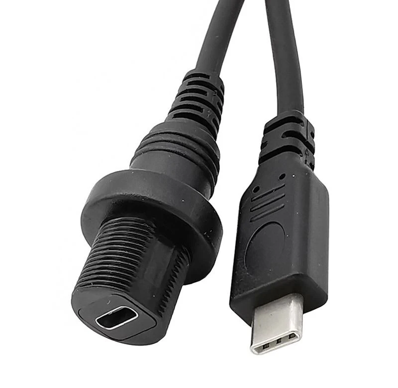 USB 3.1 Type-C Male to Female Flush Panel Mount Cable USB 3.1 Type-C Male to Female Flush Panel Mount Cable