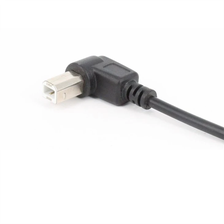 USB 2.0 A Male Left Angle to B Male Right Angle 90 Degree Cable